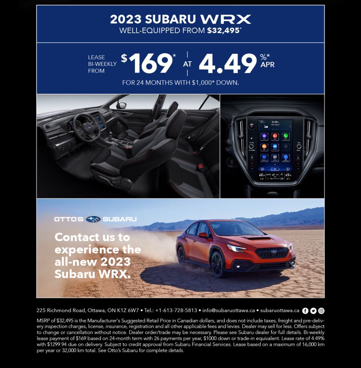 Otto's Subaru in Ottawa The AllNew 2023 Subaru WRX