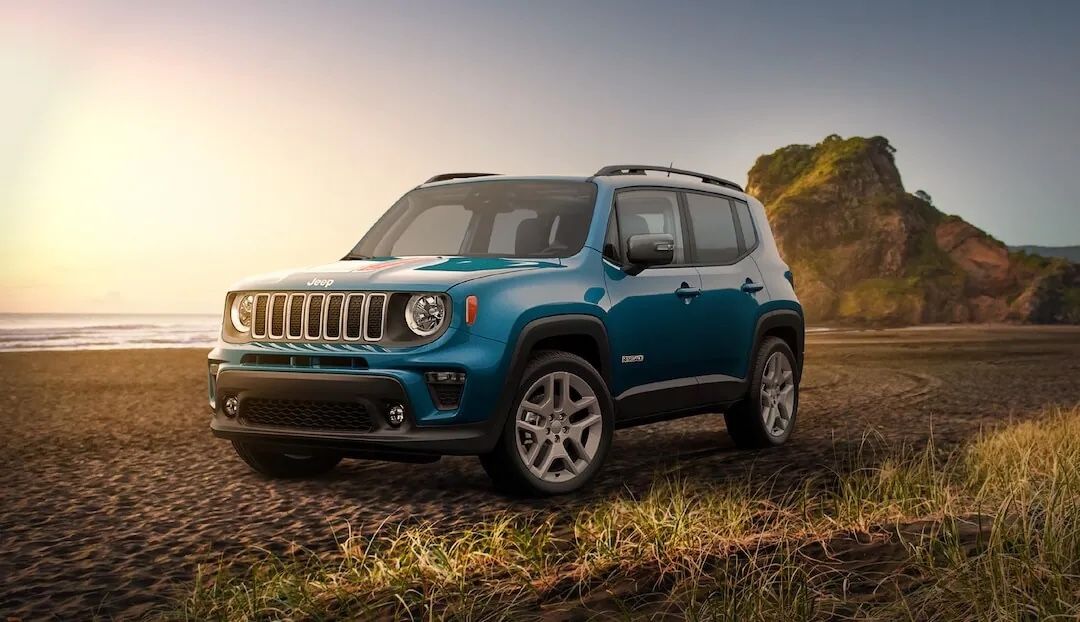 three quarter front view of the Jeep Renegade