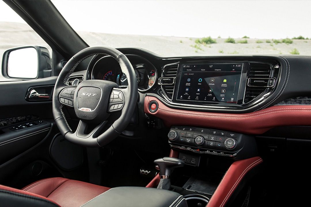 cockpit and dashboard view of a 2023 Dodge Durango