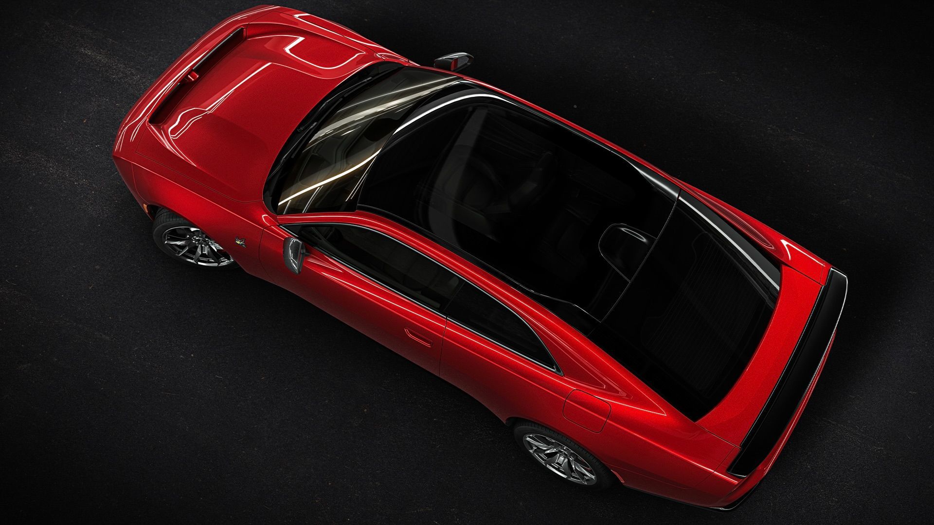 La Dodge Charger électrique 2025 vue du dessus.