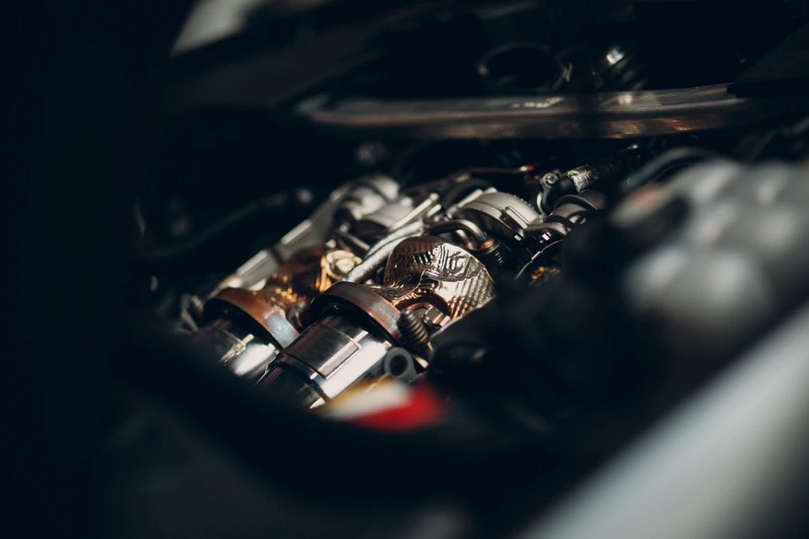 Gas engine of a hybrid car.