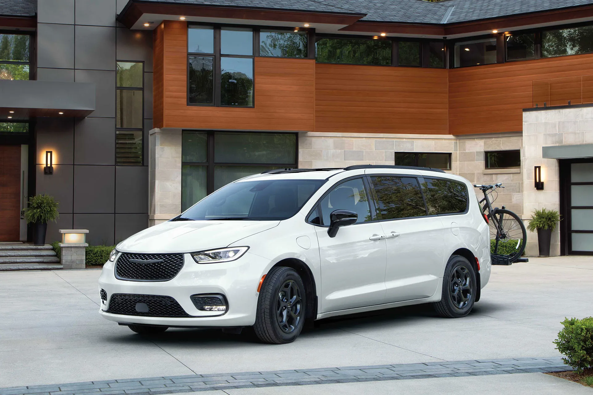 White 2026 Chrysler Pacifica plug-in hybrid.