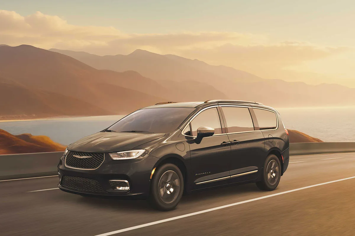 2026 Chrysler Pacifica plug-in hybrid on the road.