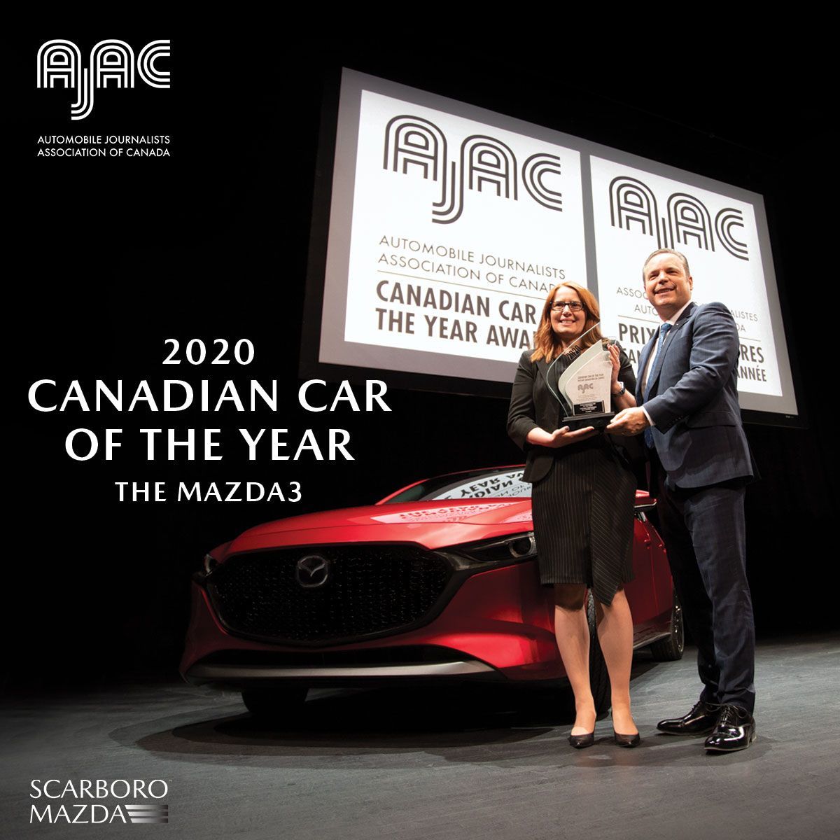 The Mazda3 wins AJAC's 2020 Canadian Car of the Year!