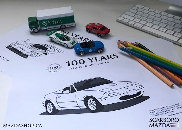 Mazda 100th Anniversary Colouring Sheets!