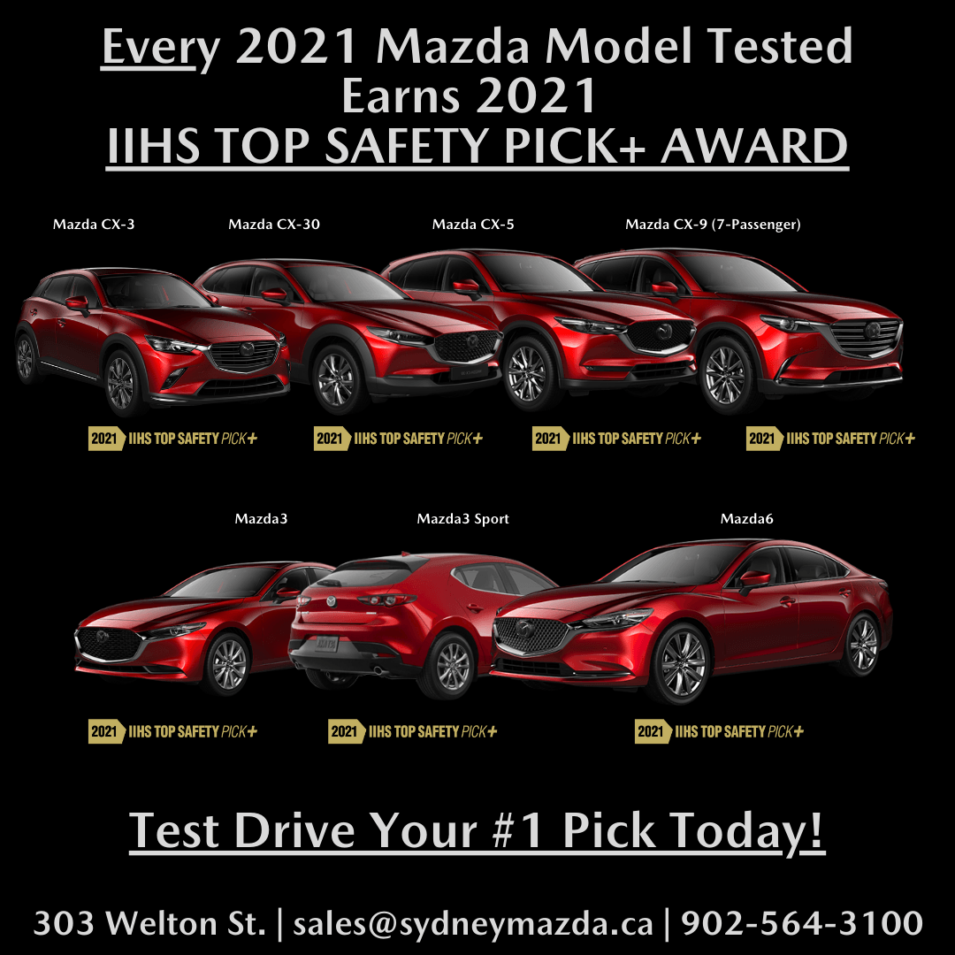 EVERY 2021 MAZDA MODEL TESTED EARNS 2021 IIHS TOP SAFETY PICK+ AWARD