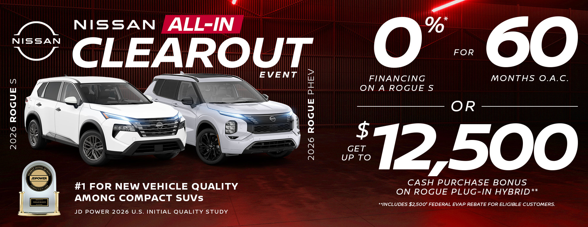 Nissan - Rogue S and Phev finance