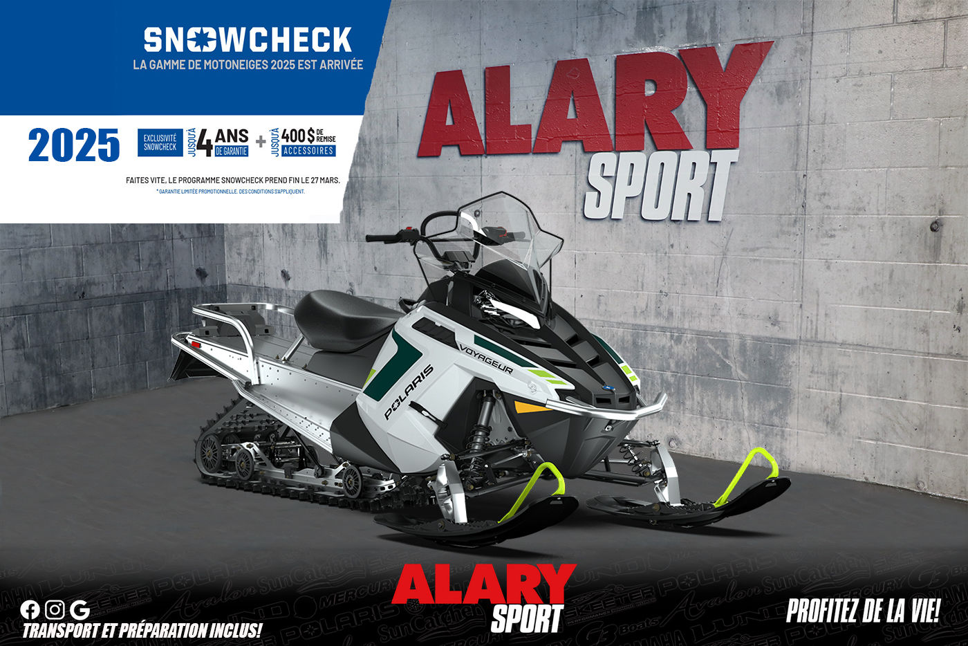 Snowmobile Polaris in our Complete inventory in Saint - Alary Sport