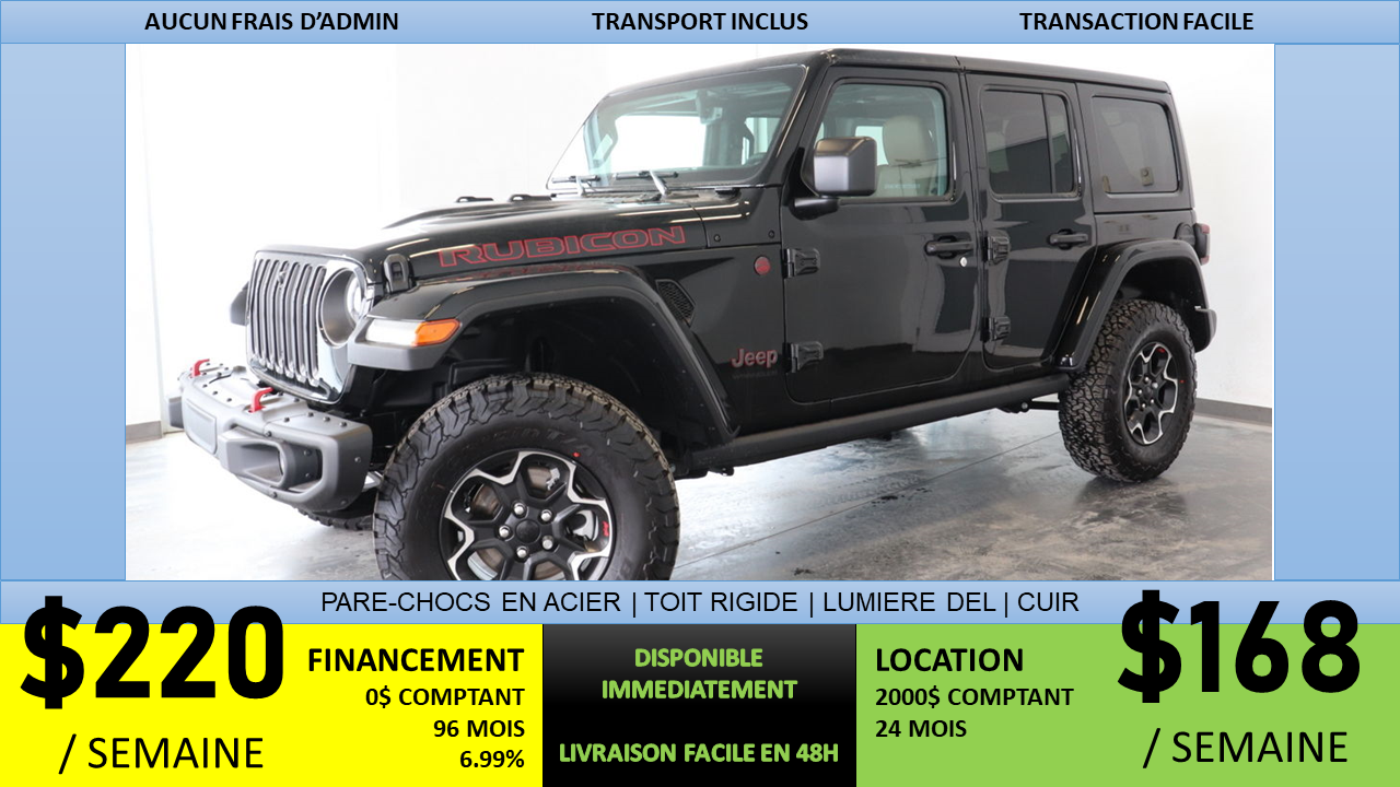 Barnabé Chrysler St-Jean in St-Jean-Sur-Richelieu | 2023 Jeep WRANGLER 4- Door RUBICON #23058