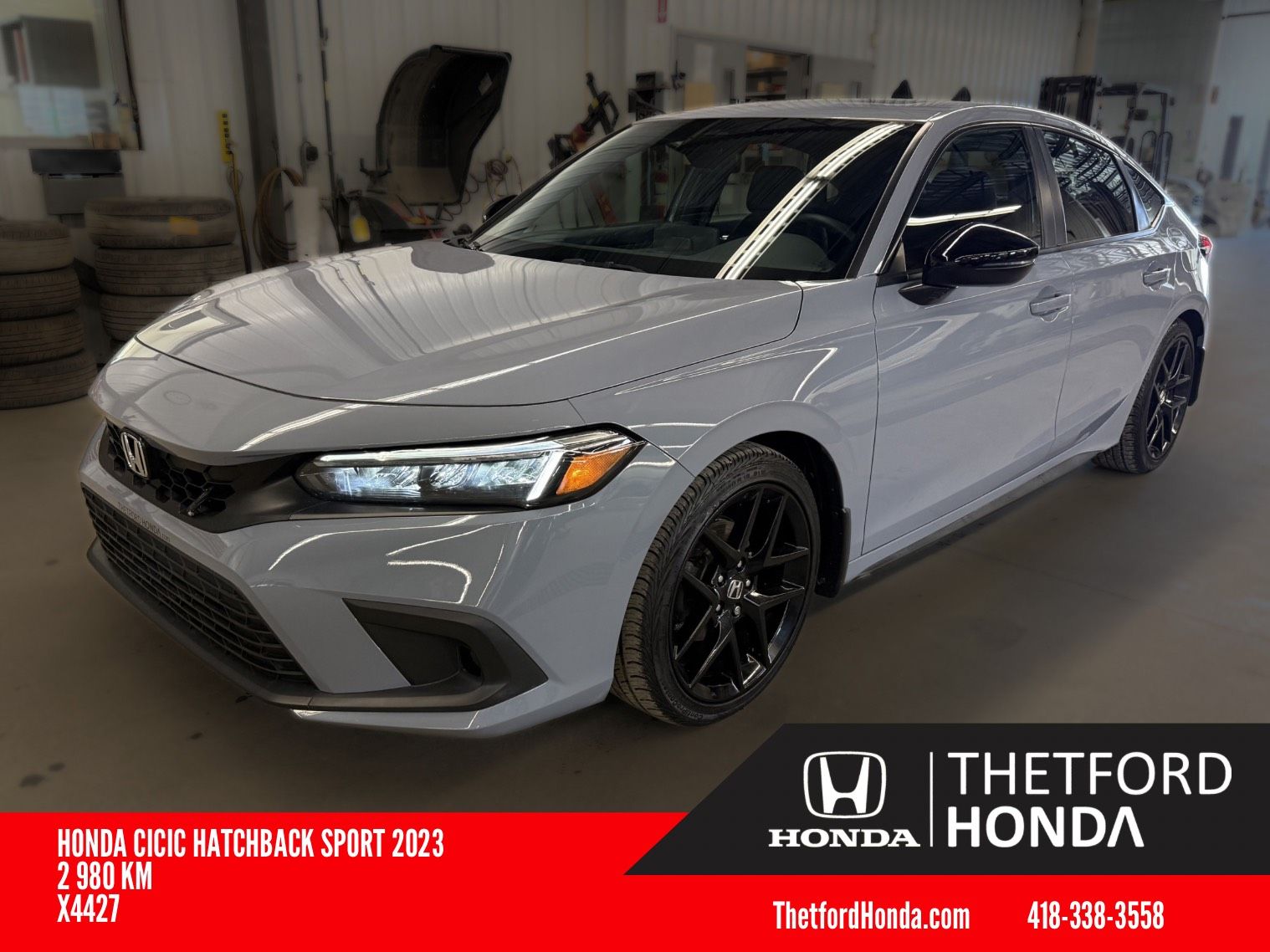 2023 Honda Civic Hatchback Sport ** TRES BAS KILO** ETAT NEUF ** JAMAIS ACCIDENTÉ ** TOIT OUVRANT **SIEGES ET VOLANT CHAUFFANT 