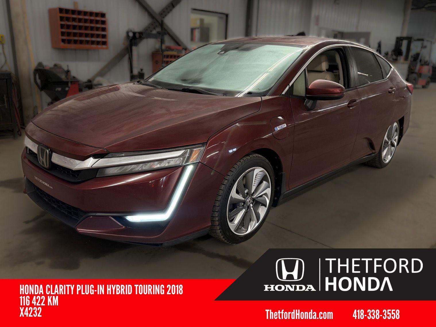 2018 Honda Clarity Plug in Hybrid Touring **CUIR** 76 KM AUTONOMIE ÉLECTRIQUE **  TOUT ÉQUIPÉ ** TRES PROPRE **
