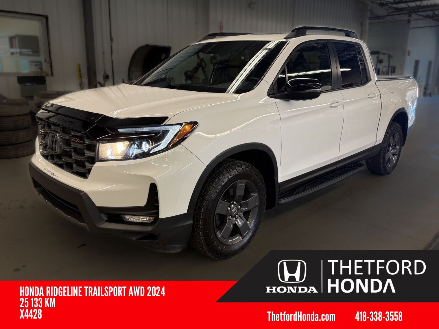 2024 Honda Ridgeline TrailSport AWD ** BAS KILO ** CUIR ** TOIT ** TOILE DE BOITE ** MARCHEPIEDS ** LONGERON TOIT