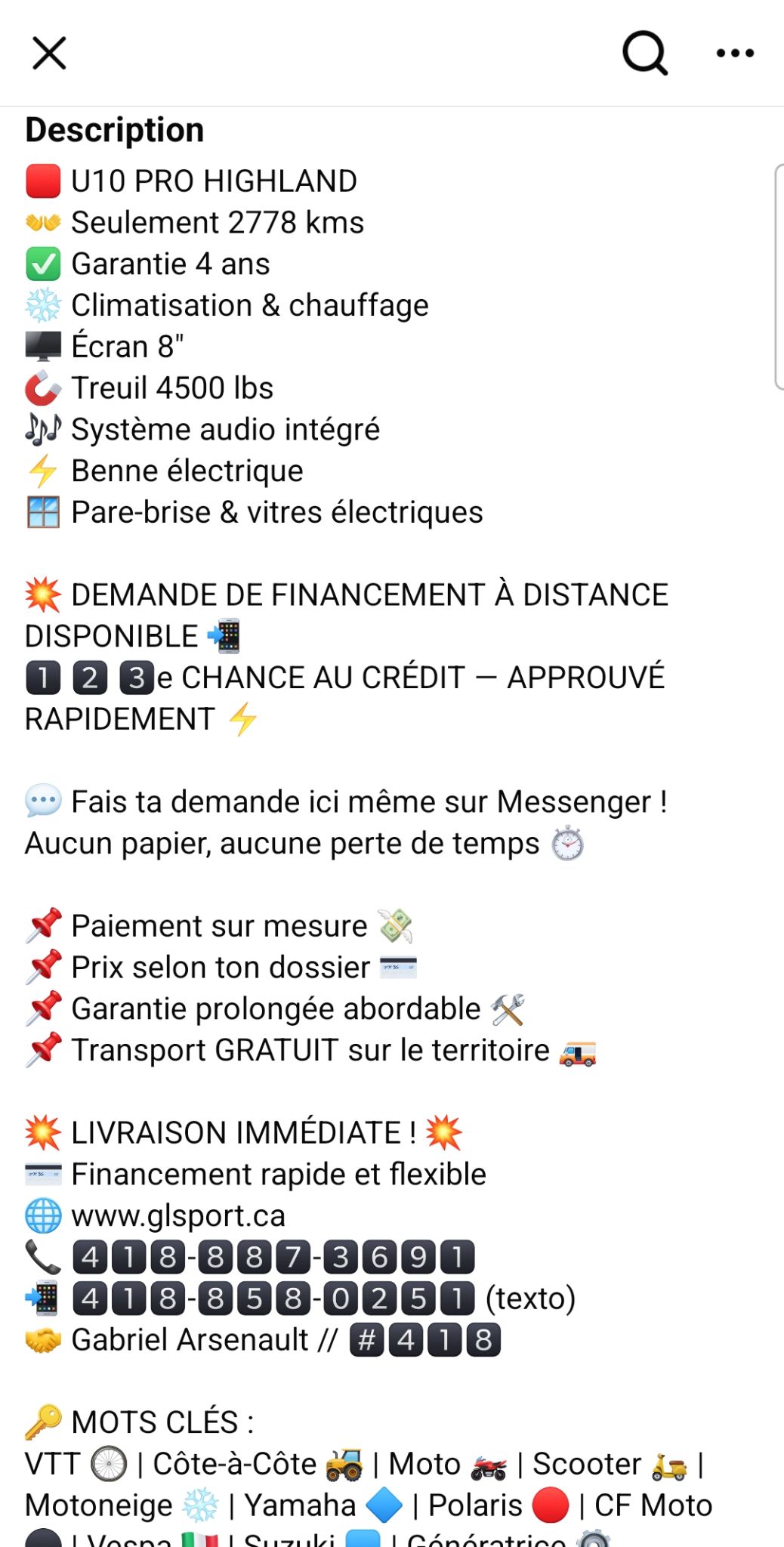 2025 CF Moto UFORCE U10 Pro