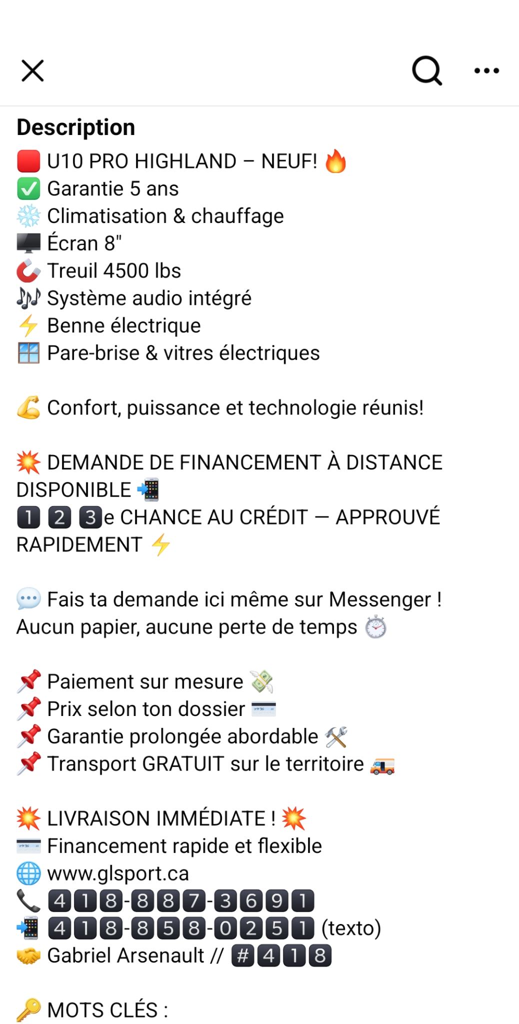 2025 CFMOTO UFORCE U10