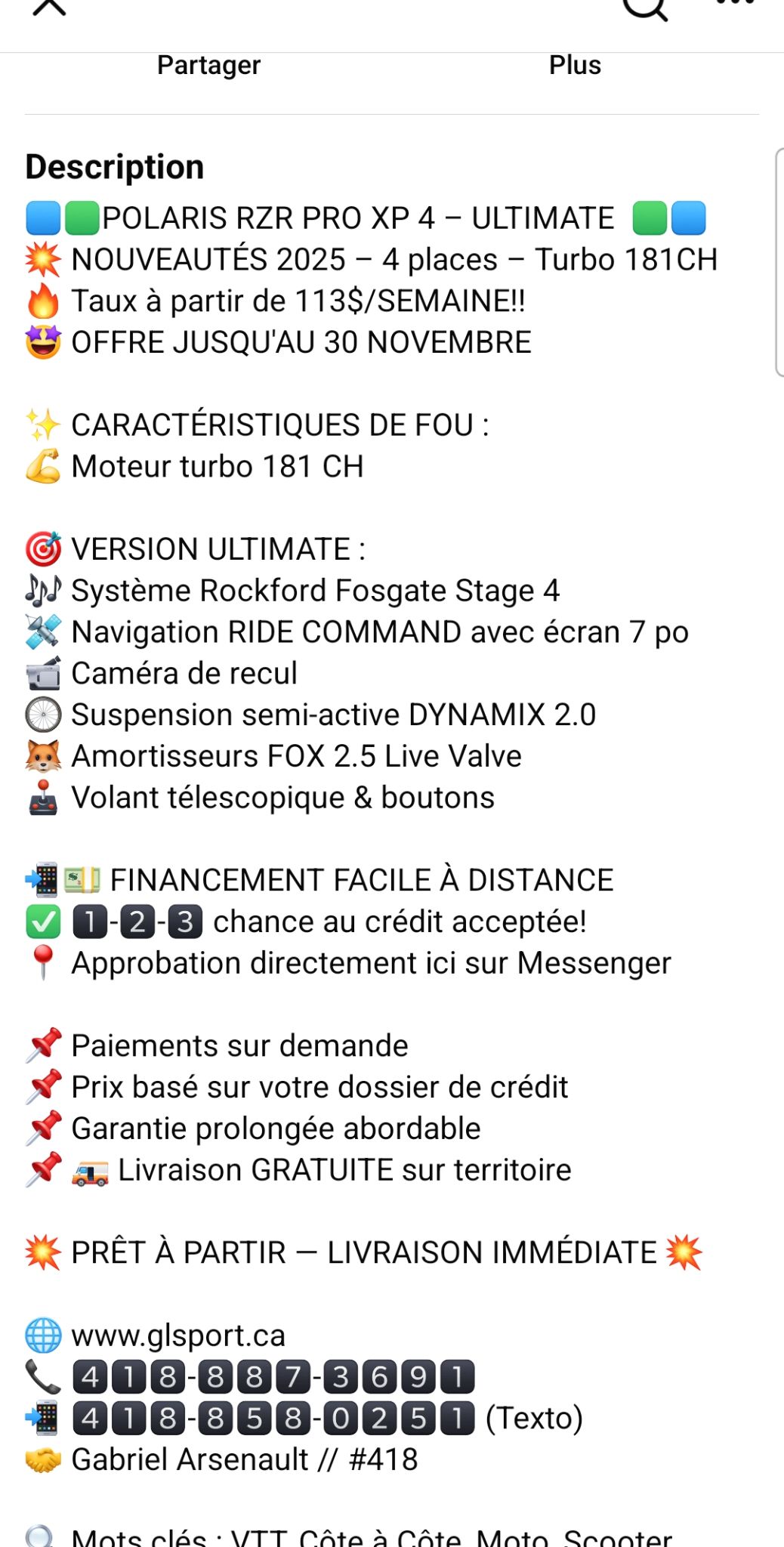 Polaris RZR PRO XP 4 1000 ULTIMATE  2025