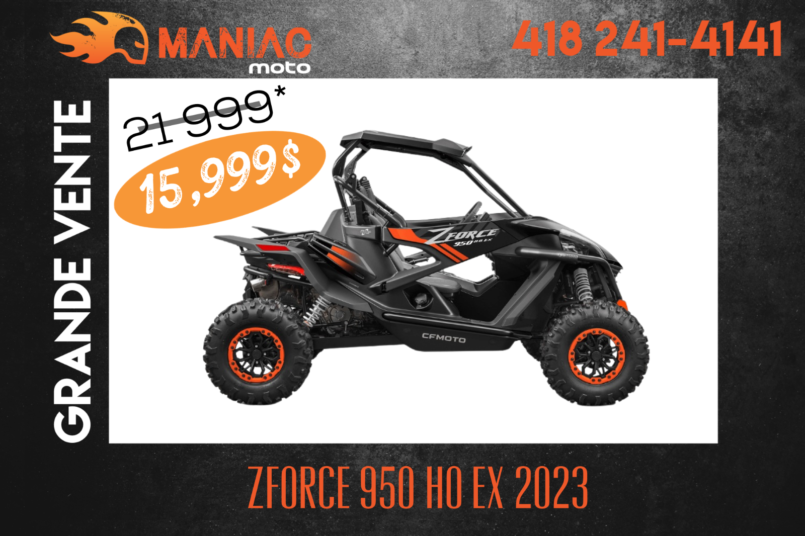 CFMOTO ZFORCE 950 HO EX 2023 | #{stock} | Maniac Moto à Montmagny