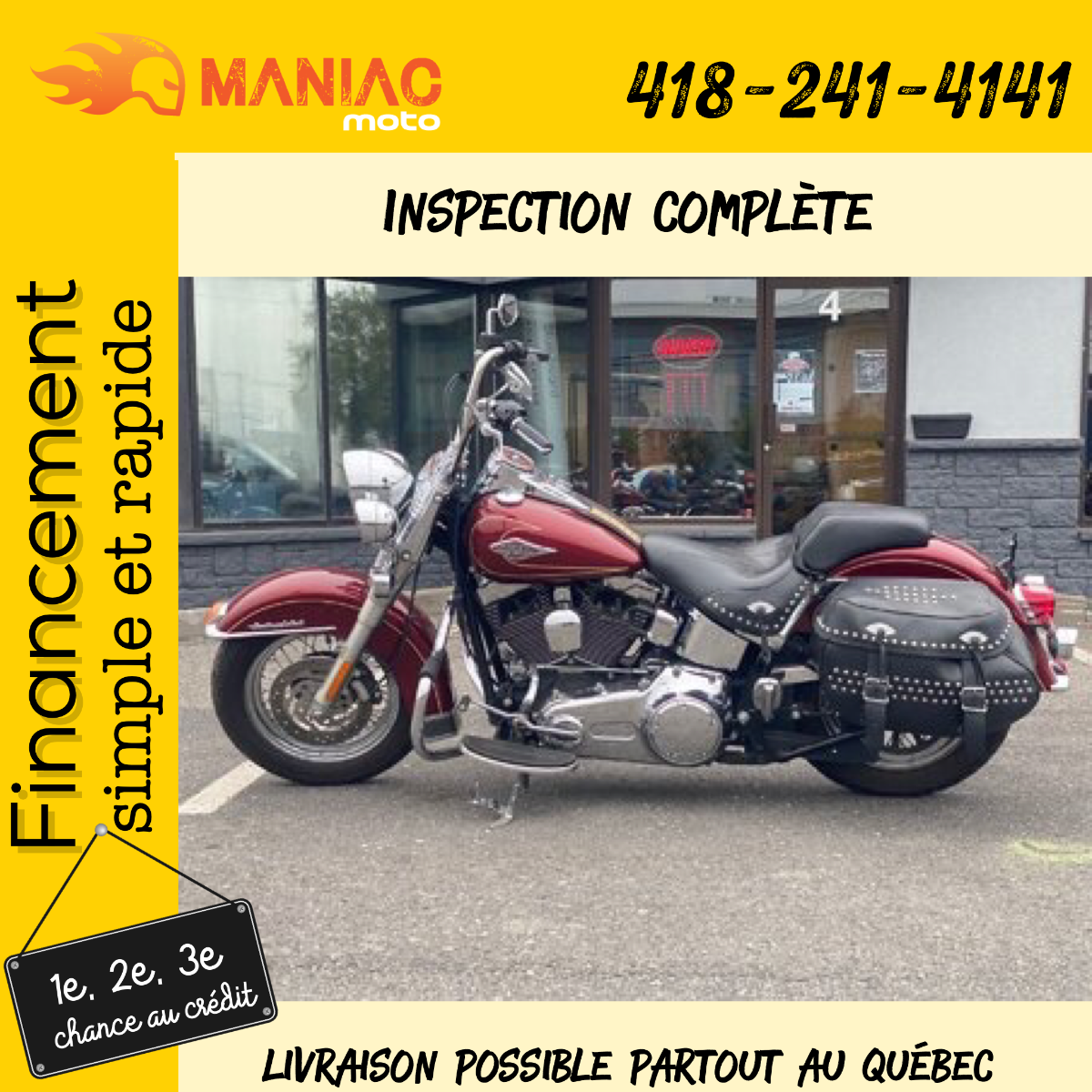 Moto harley davidson heritage softail sale classic