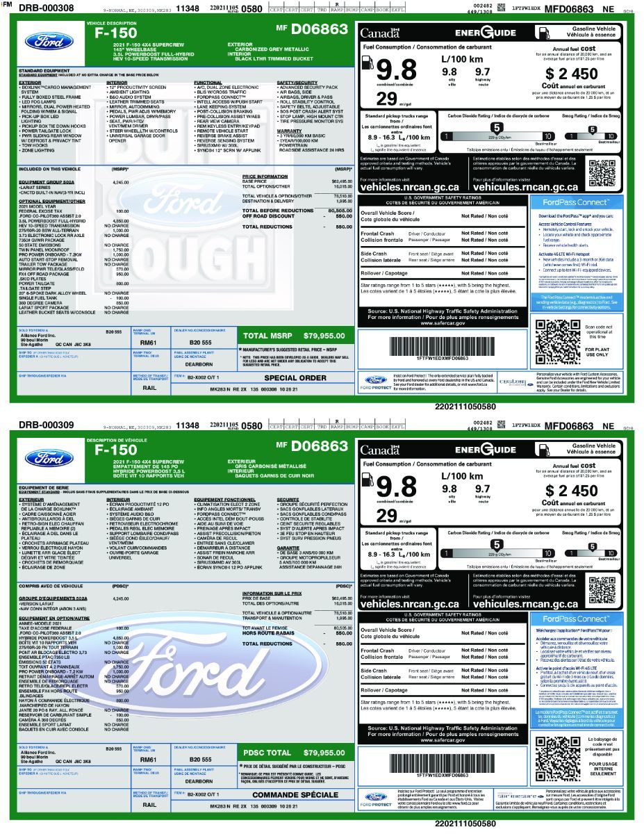 Ford F-150  2021 à Saint-Bruno-de-Montarville, Québec