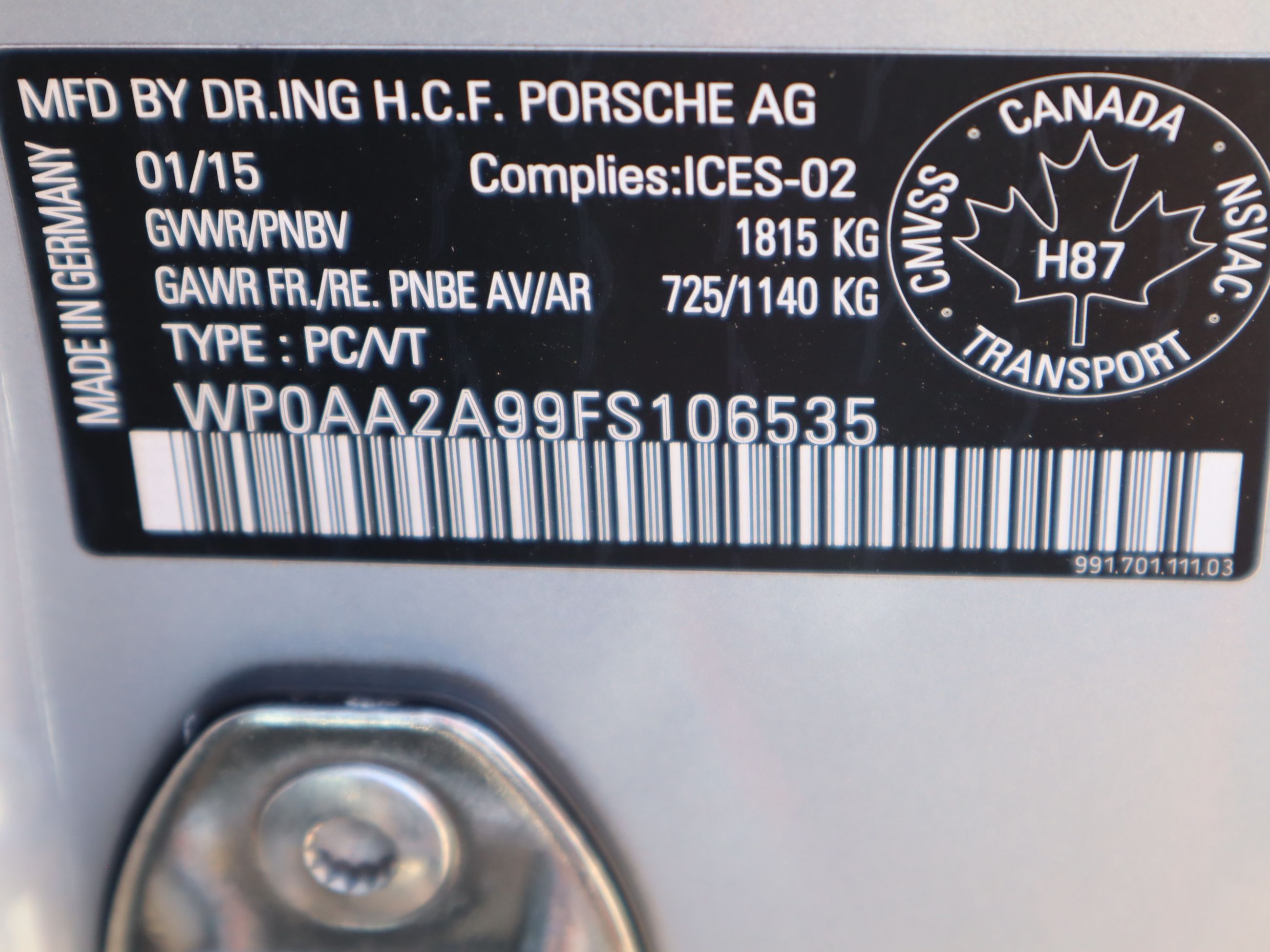 2015 Porsche 911 in Vancouver, British Columbia