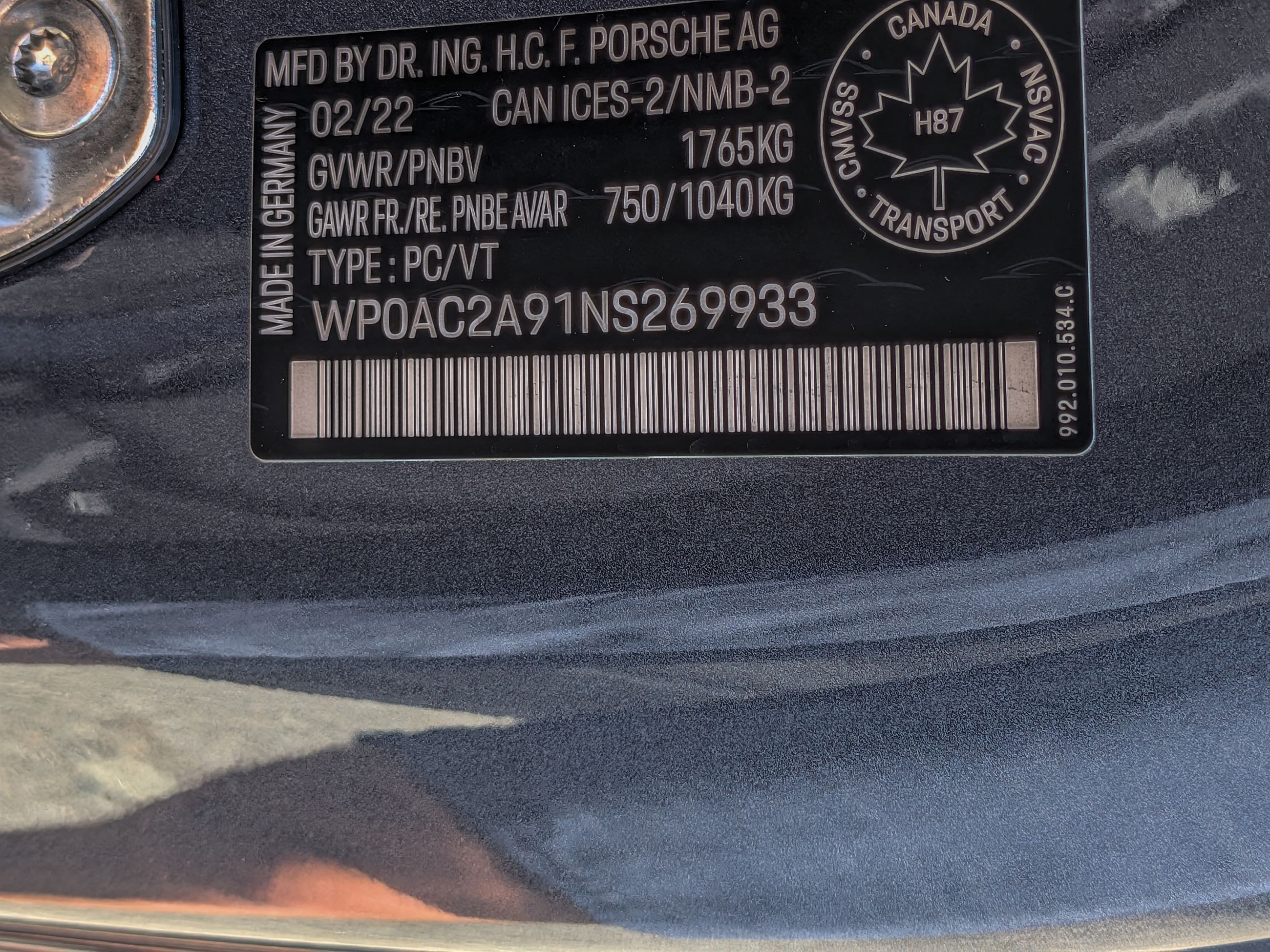 2022 Porsche 911 in Vancouver, British Columbia