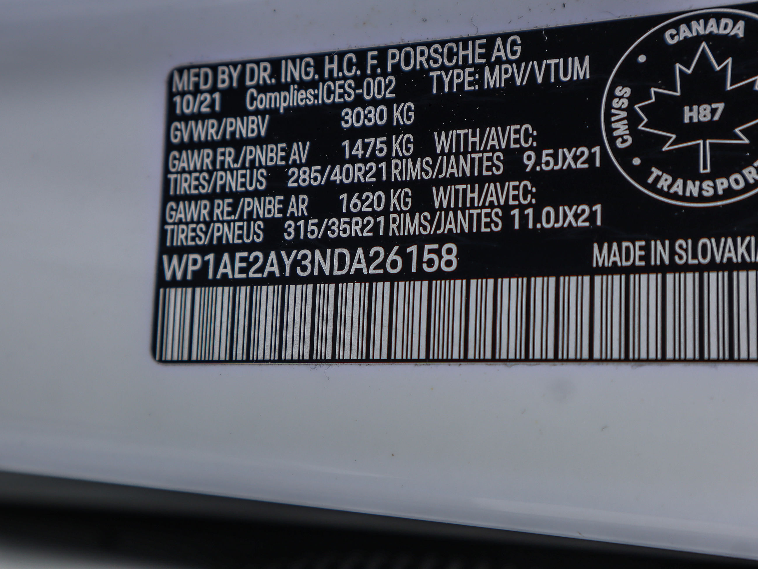 Porsche Cayenne  2022 à Vancouver, Colombie-Britannique