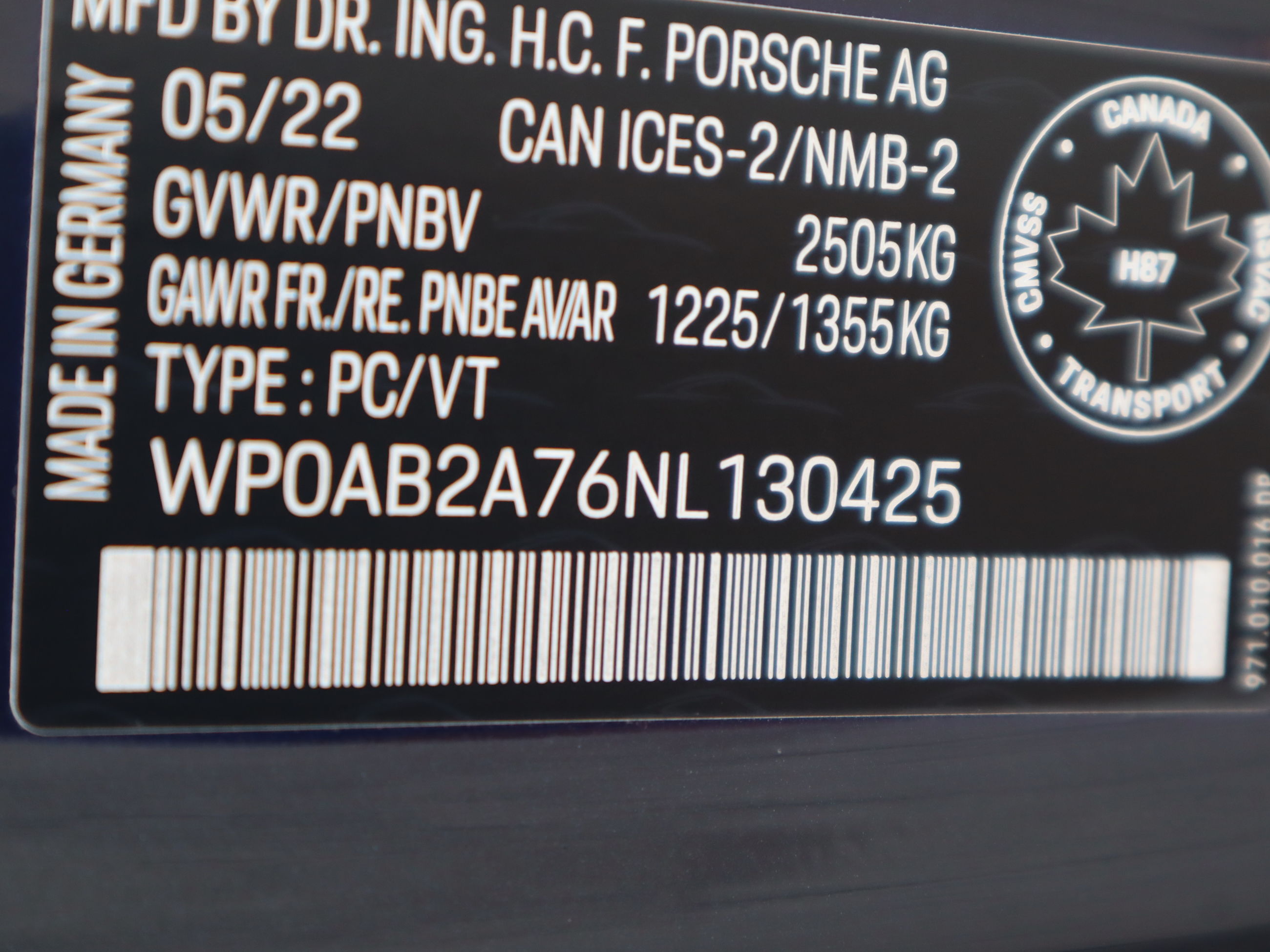 Porsche Panamera  2022 à Vancouver, Colombie-Britannique