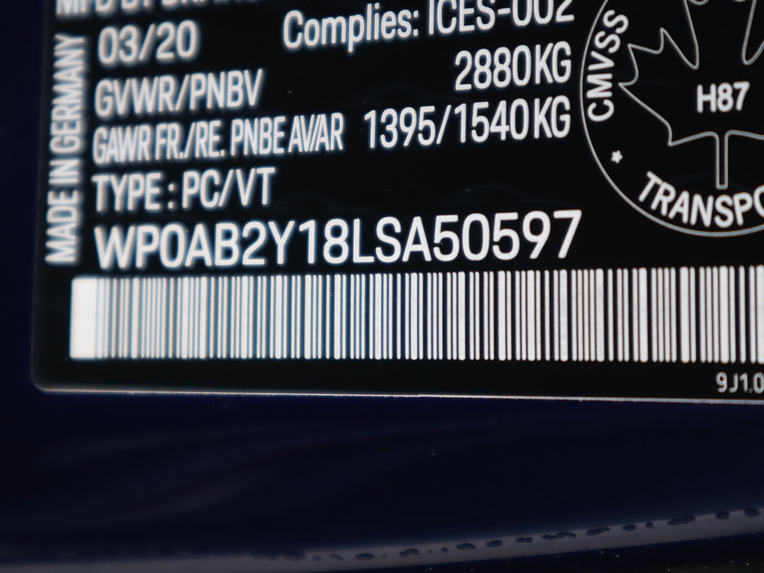 2020 Porsche Taycan in Vancouver, British Columbia