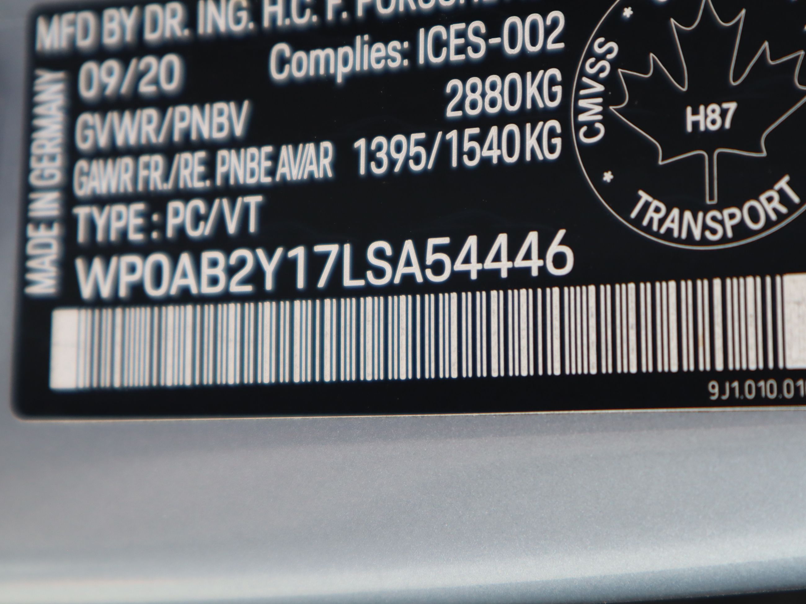 Porsche Taycan  2020 à Vancouver, Colombie-Britannique