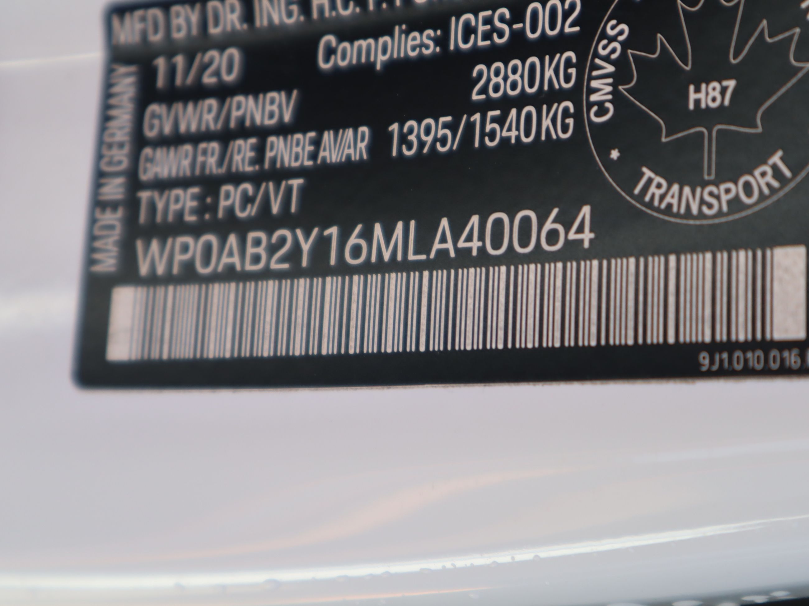 Porsche Taycan  2021 à Vancouver, Colombie-Britannique
