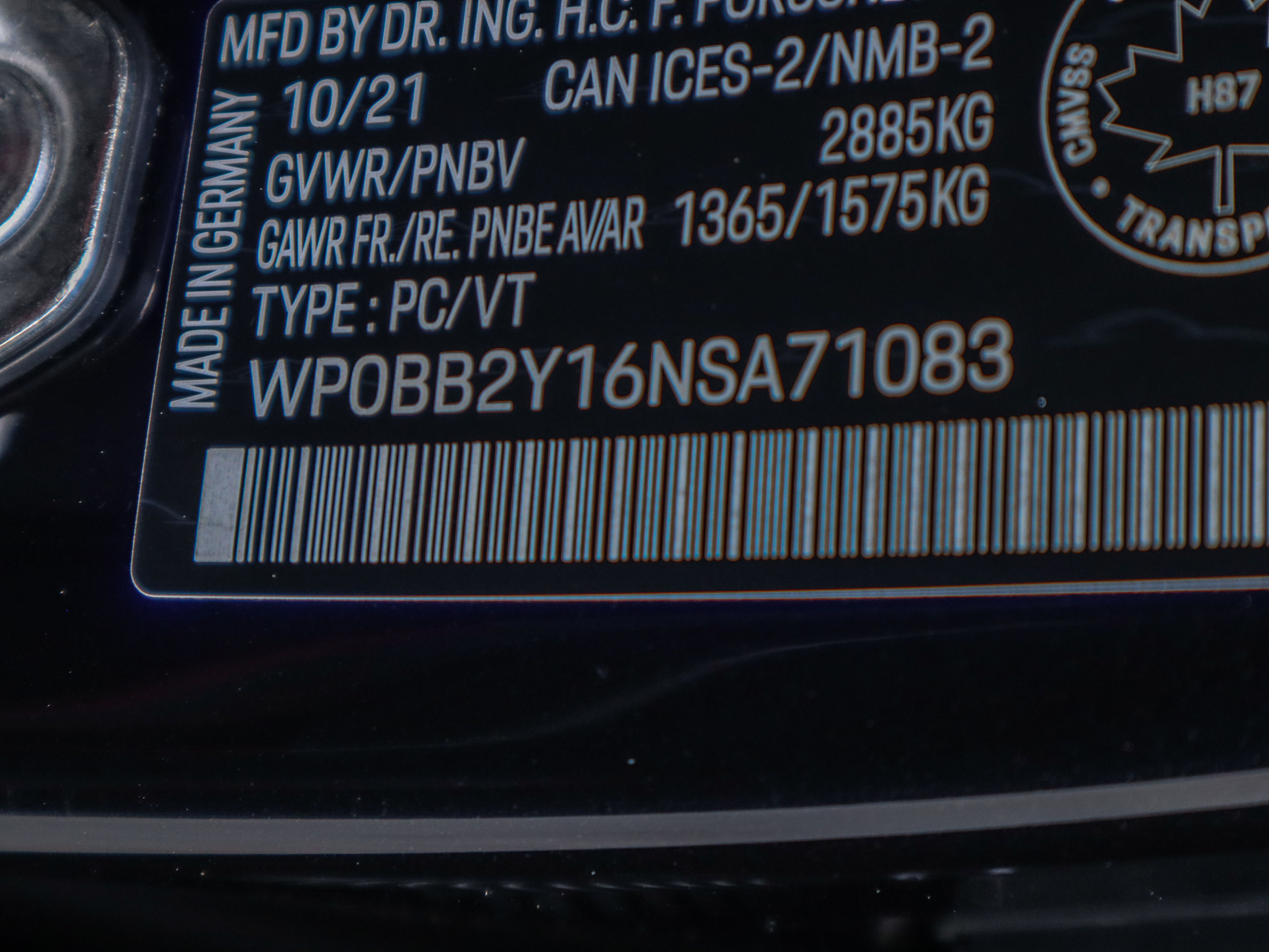 2022 Porsche Taycan in Vancouver, British Columbia