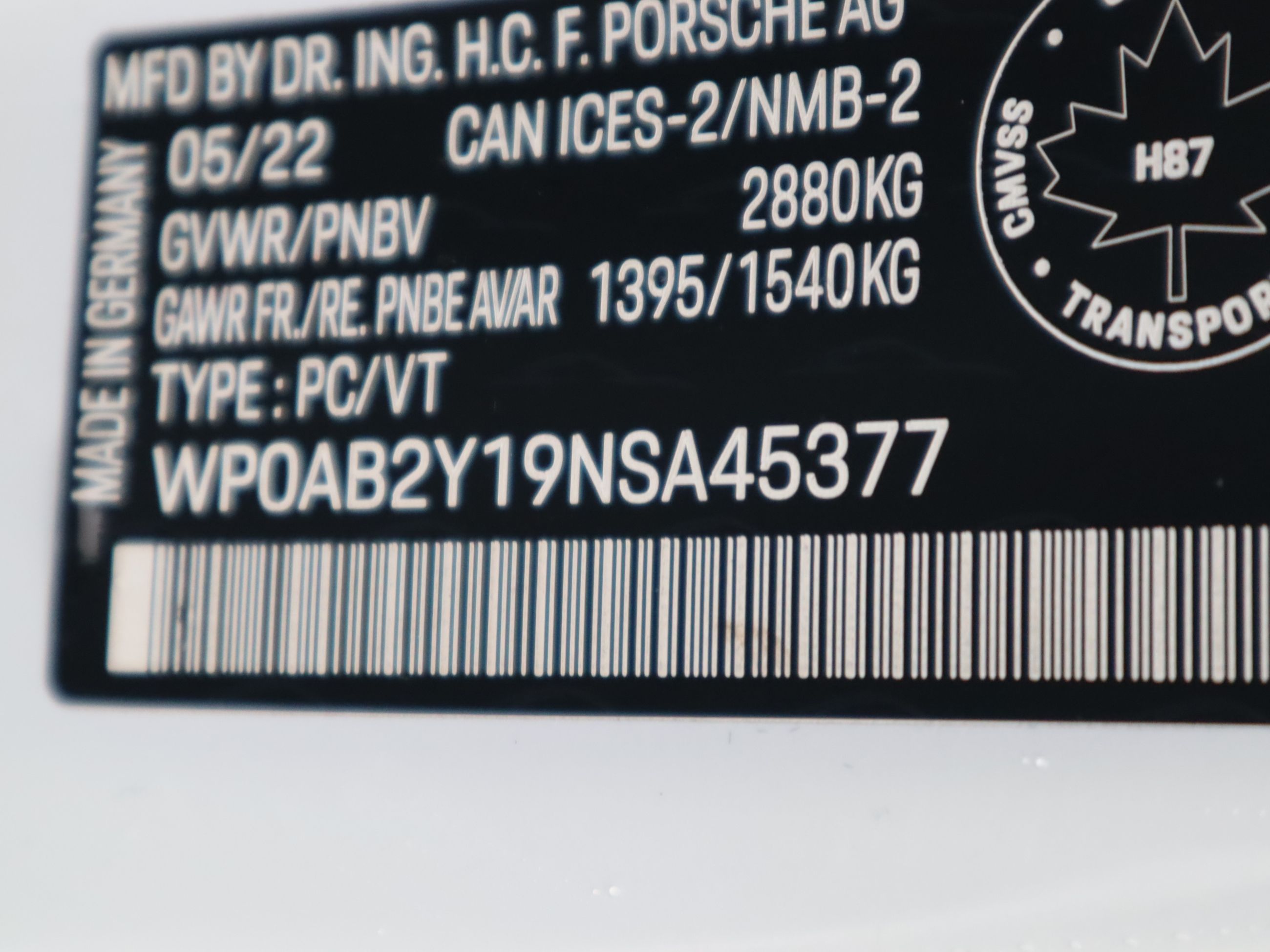 2022 Porsche Taycan in Vancouver, British Columbia