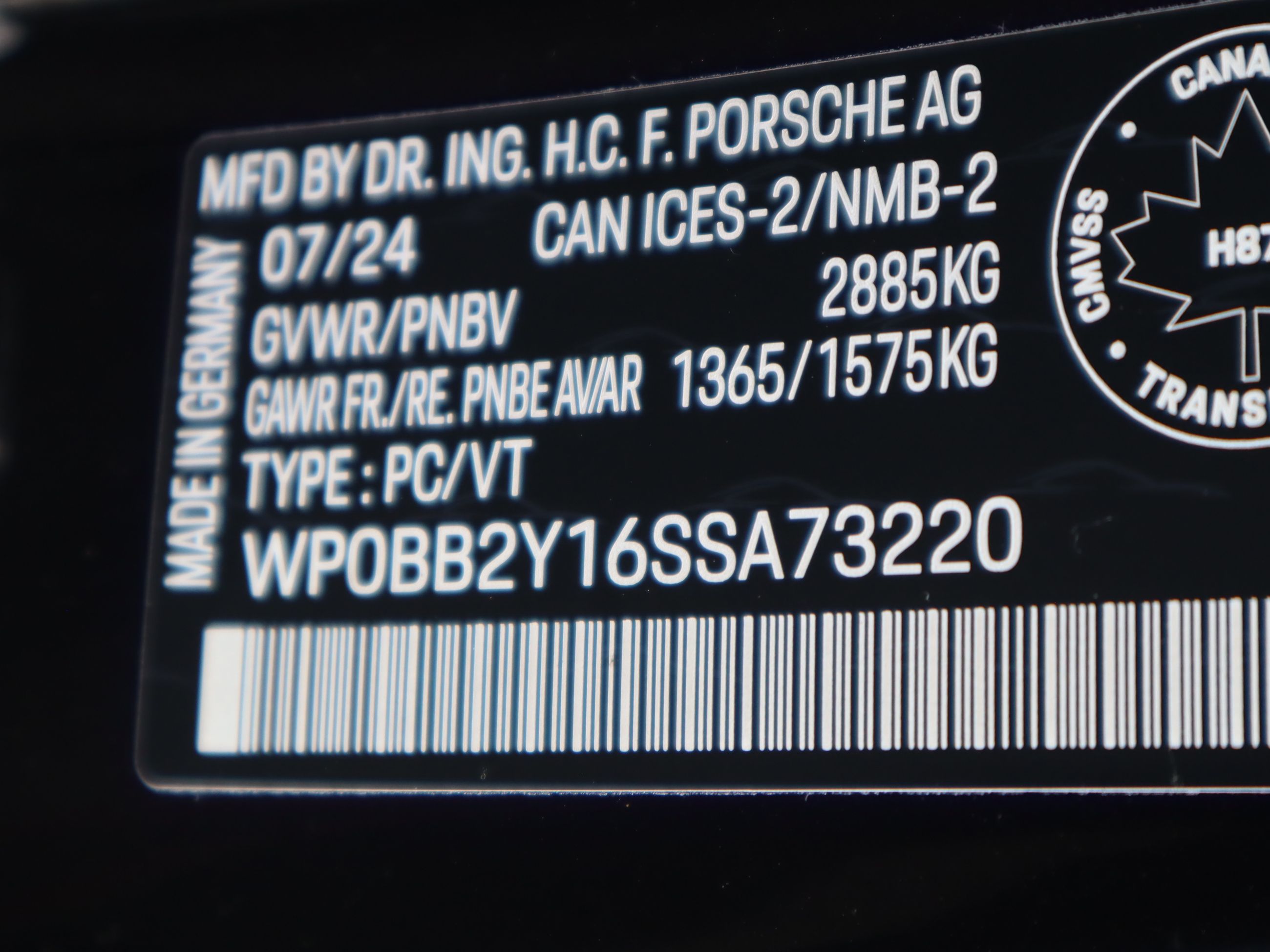 Porsche Taycan  2025 à Vancouver, Colombie-Britannique