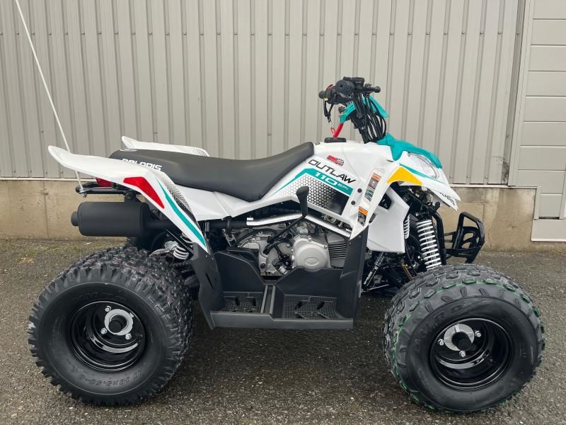 2025 Polaris OUTLAW 110 EFI - BRIGHT WHITE / RAD GREEN