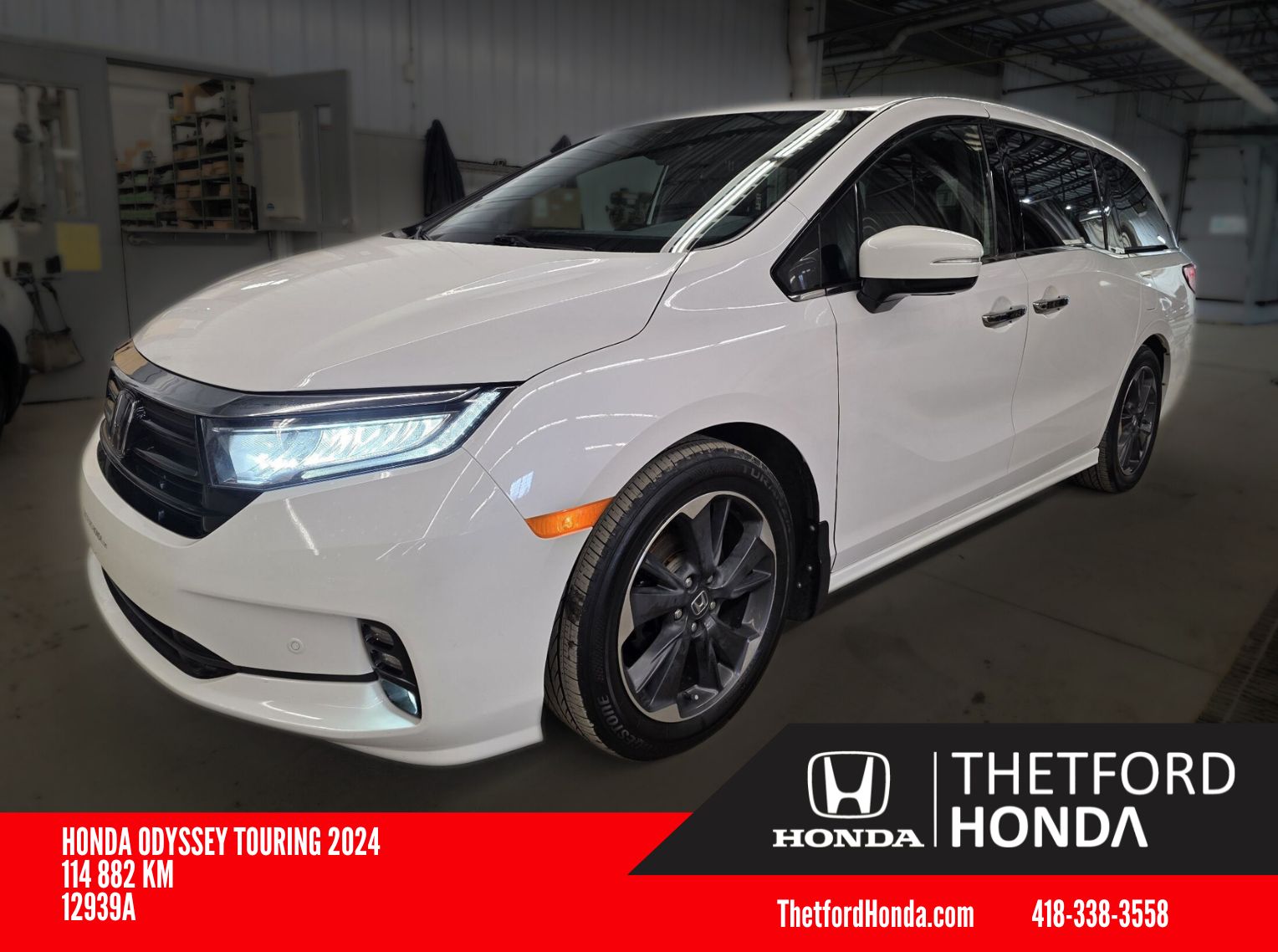 2024 Honda Odyssey Touring ** 8 PASSAGERS ** CUIR ** TOIT OUVRANT  ** SIEGES CHAUFFANTS ET VENTILES ** DVD ARRIERE ** M