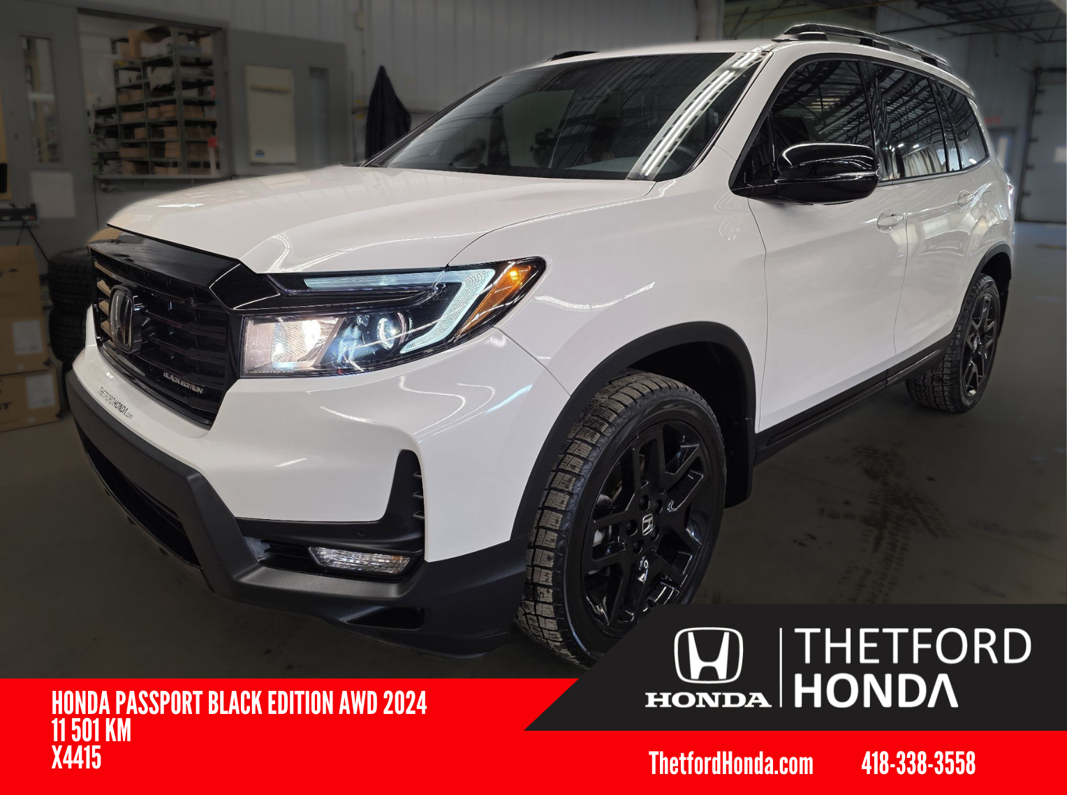 2024 Honda Passport Black Edition AWD ** TRES BAS KILO ** CUIR ** TOIT ** SIEGES VENTILES ** ATTACHE REMORQUE** JAMAIS A