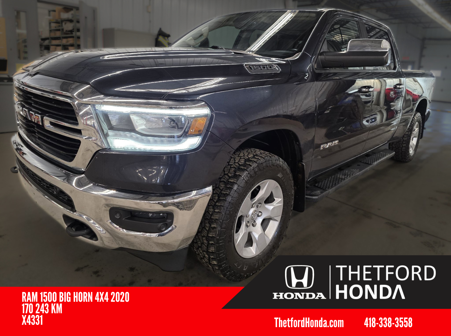 2020 RAM 1500 Big Horn 4X4 ** NIVEAU 2 **V6 3.6L ** CREW CAB ** PNEUS ALL TERRAIN HOMOLOGUÉS **