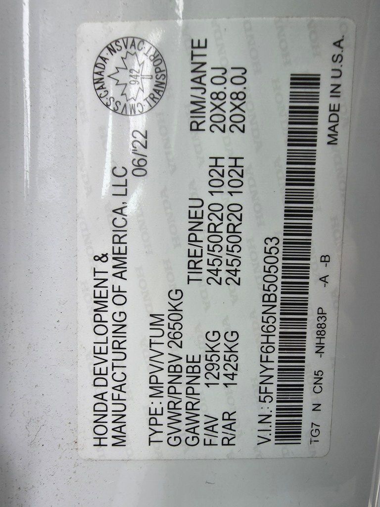 2022 Honda Pilot TOURING 7-PASSENGER