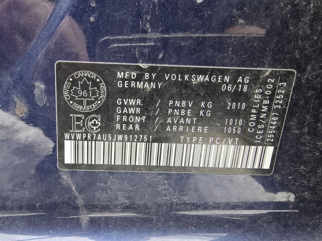 2018 Volkswagen E-Golf COMFORTLINE