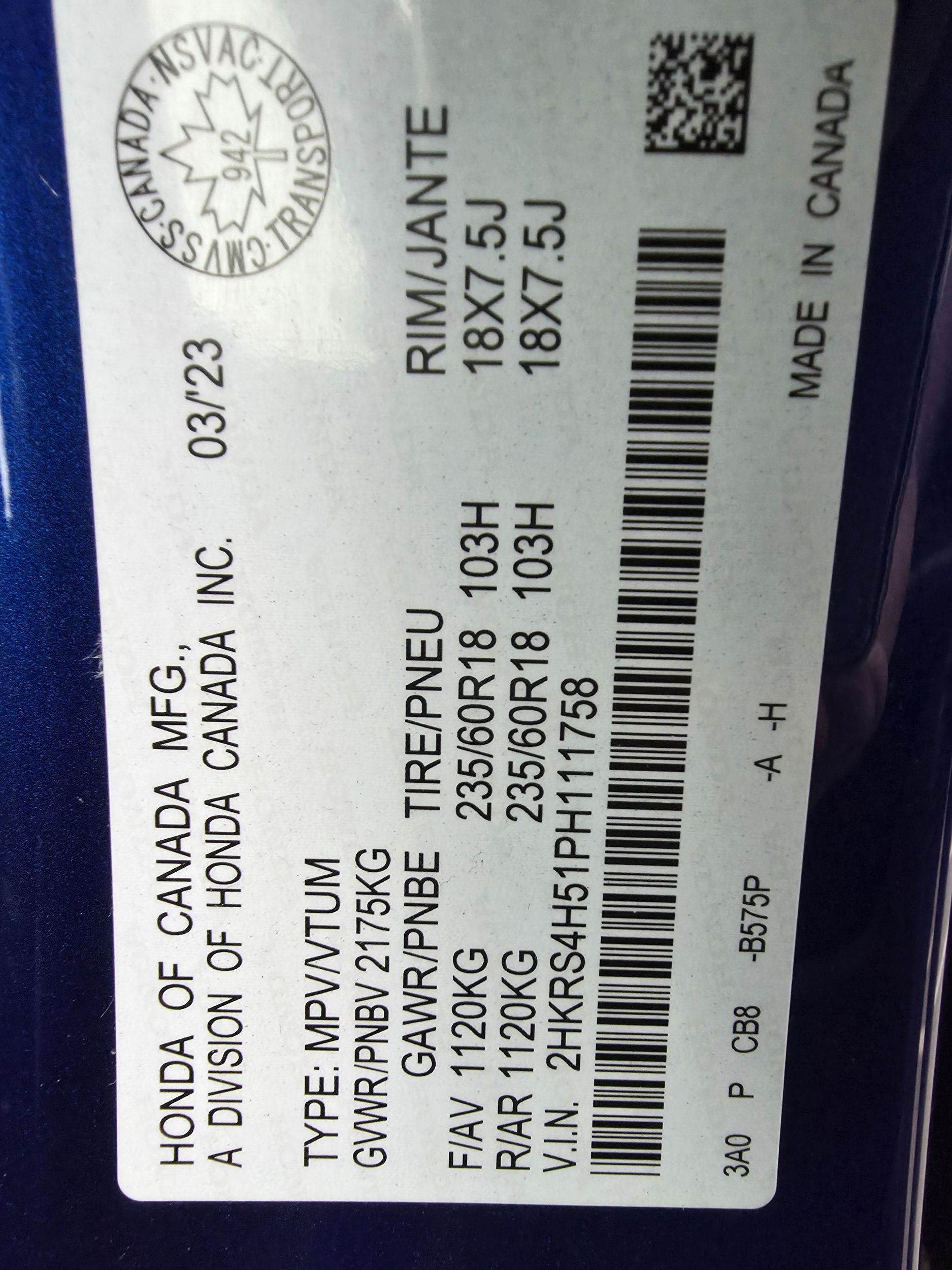 Honda CR-V SPORT 2023