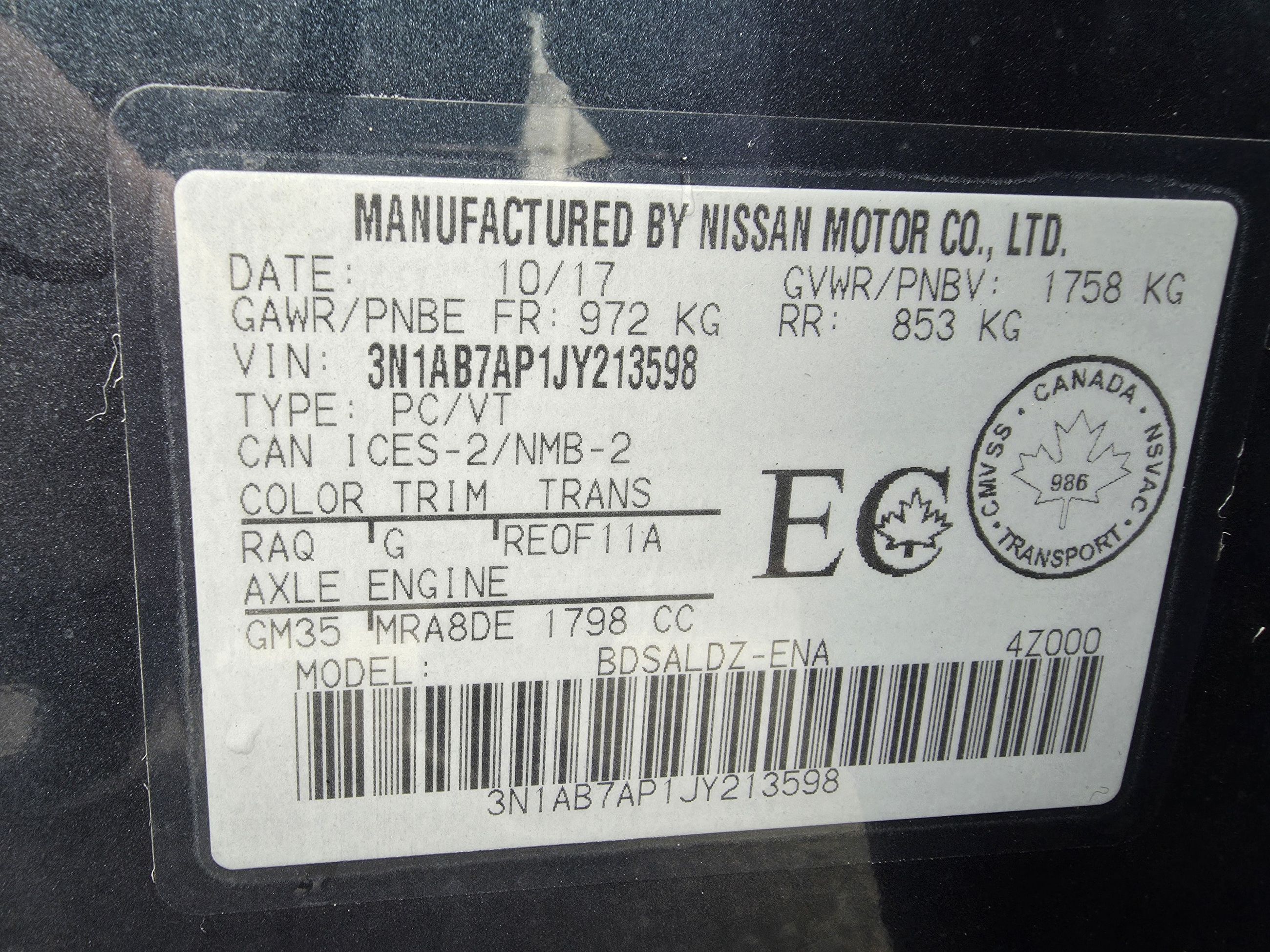 2018 Nissan Sentra SV