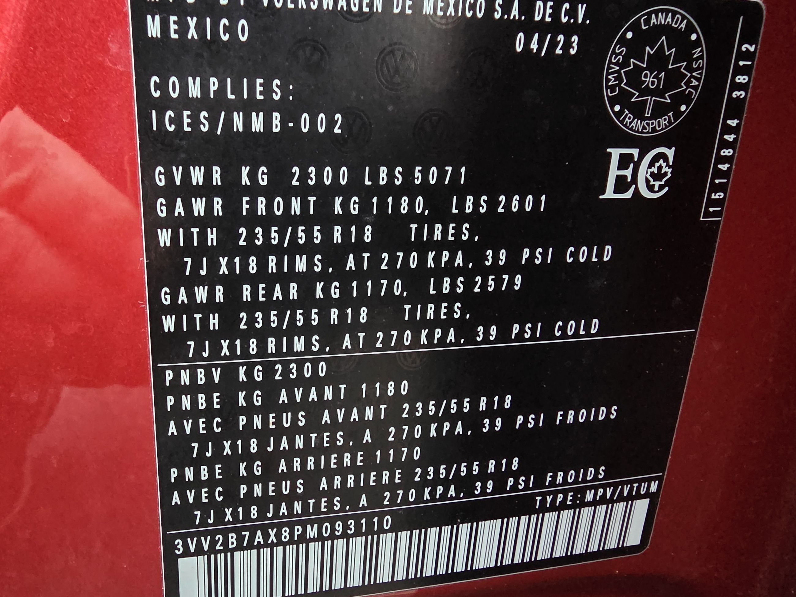 2023 Volkswagen Tiguan COMFORTLINE