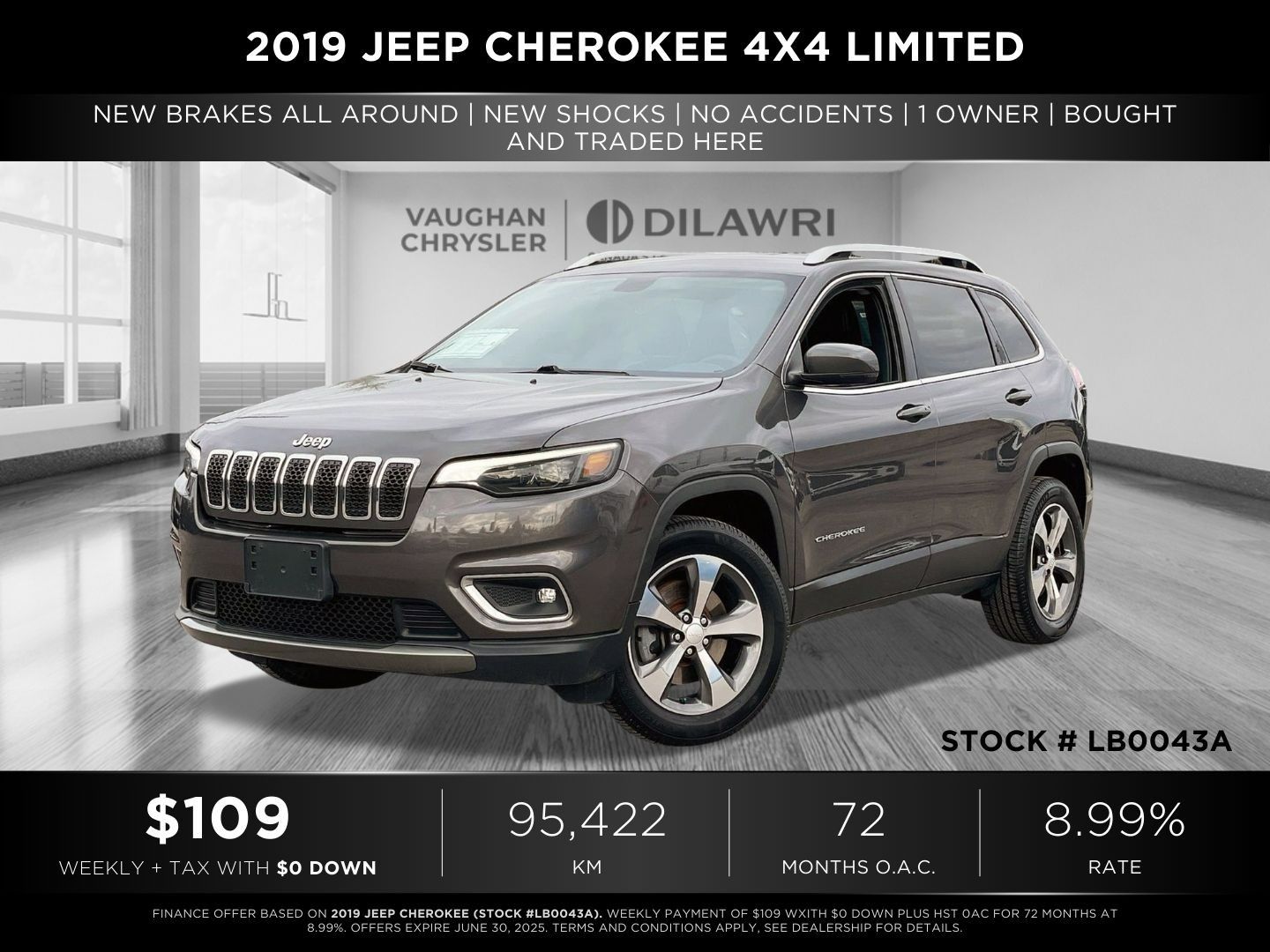 Jeep Cherokee  2019 à Woodbridge, Ontario