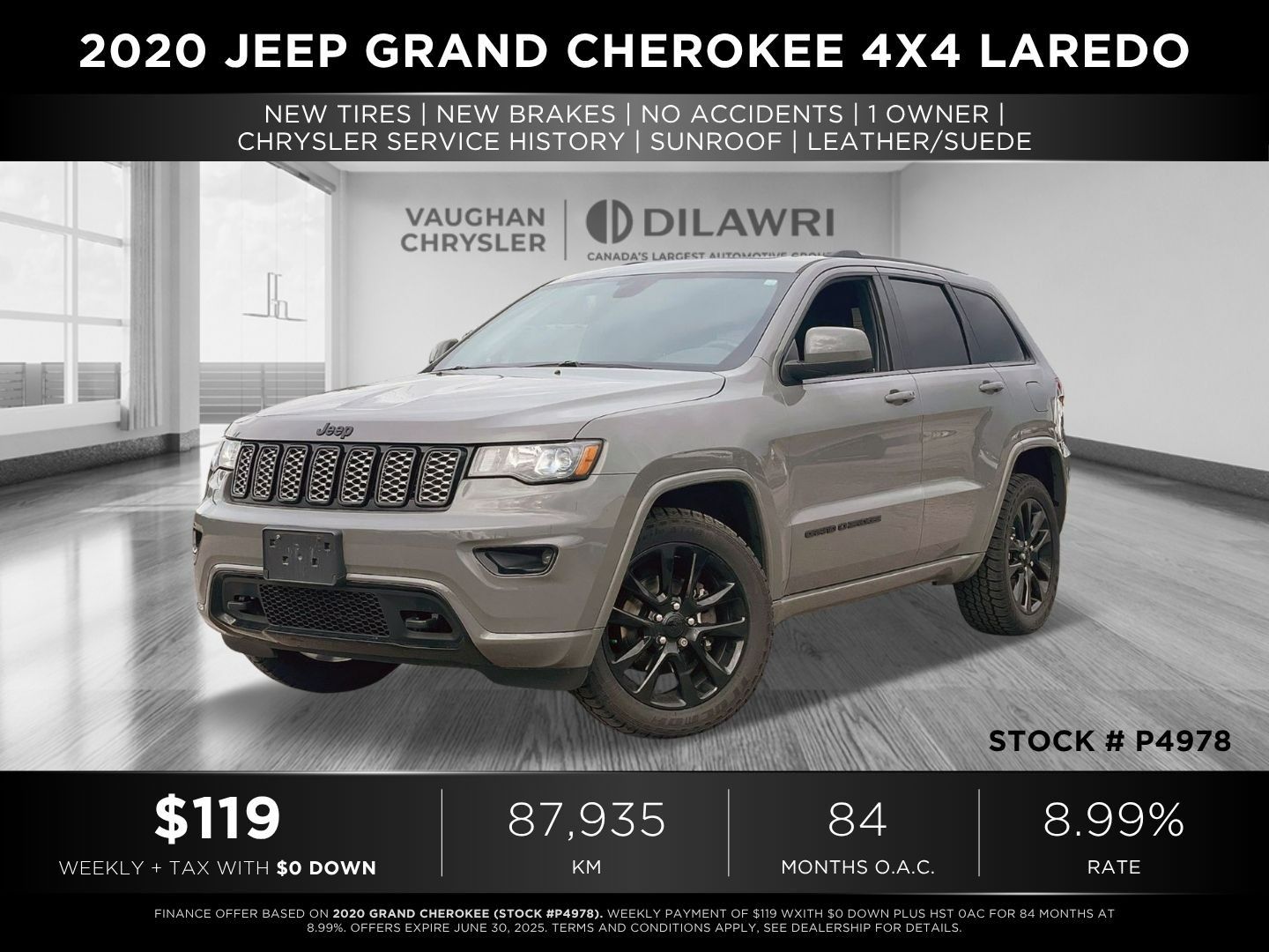 2020 Jeep Grand Cherokee 4X4 in Woodbridge, Ontario