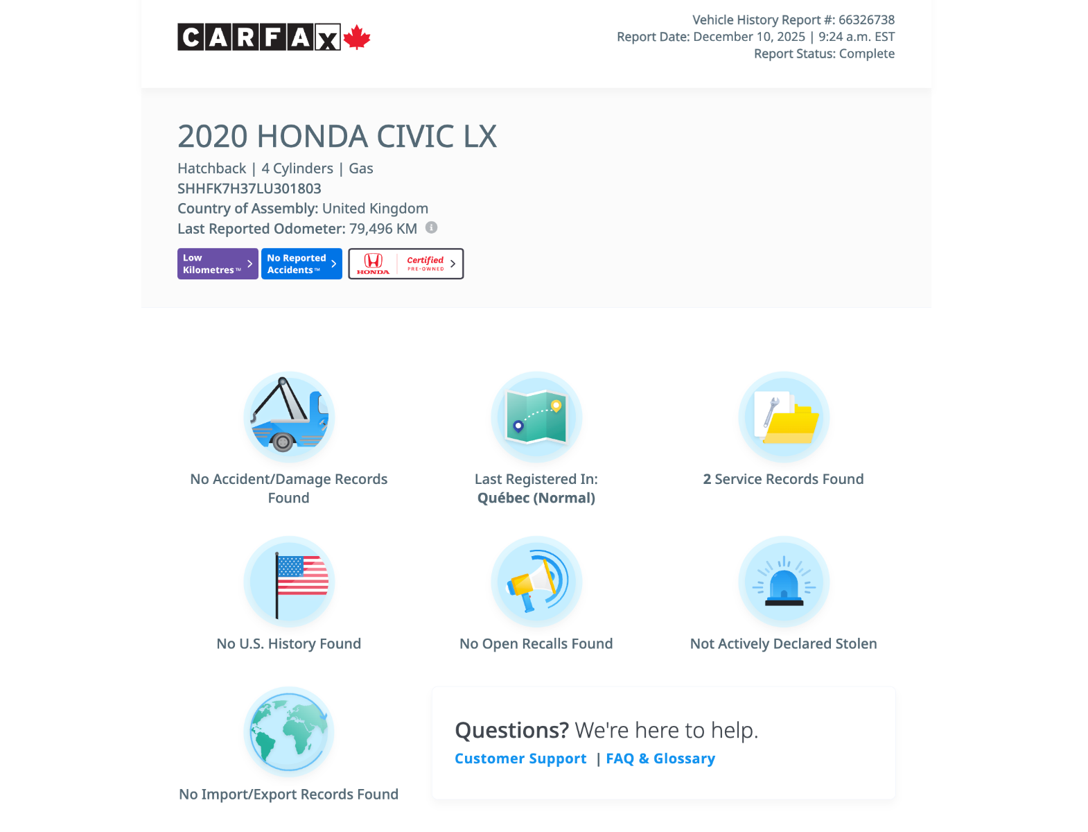 2020 Honda Civic Hatchback LX-4