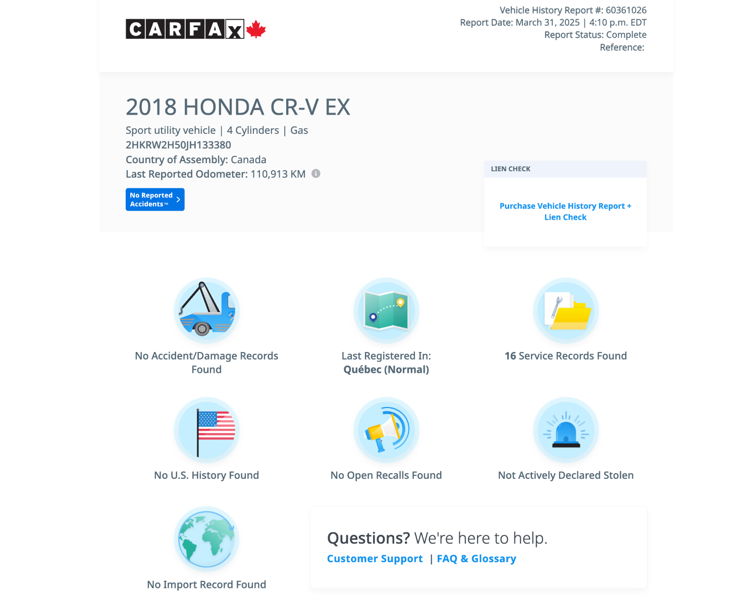 Honda CR-V EX AWD 2018-2