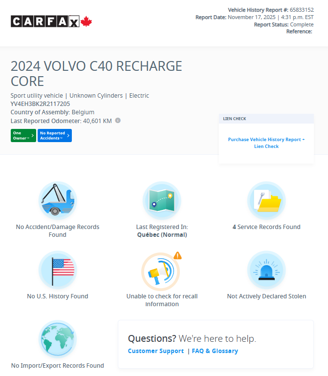 2024 Volvo C40 Recharge Pure Electric Core-4