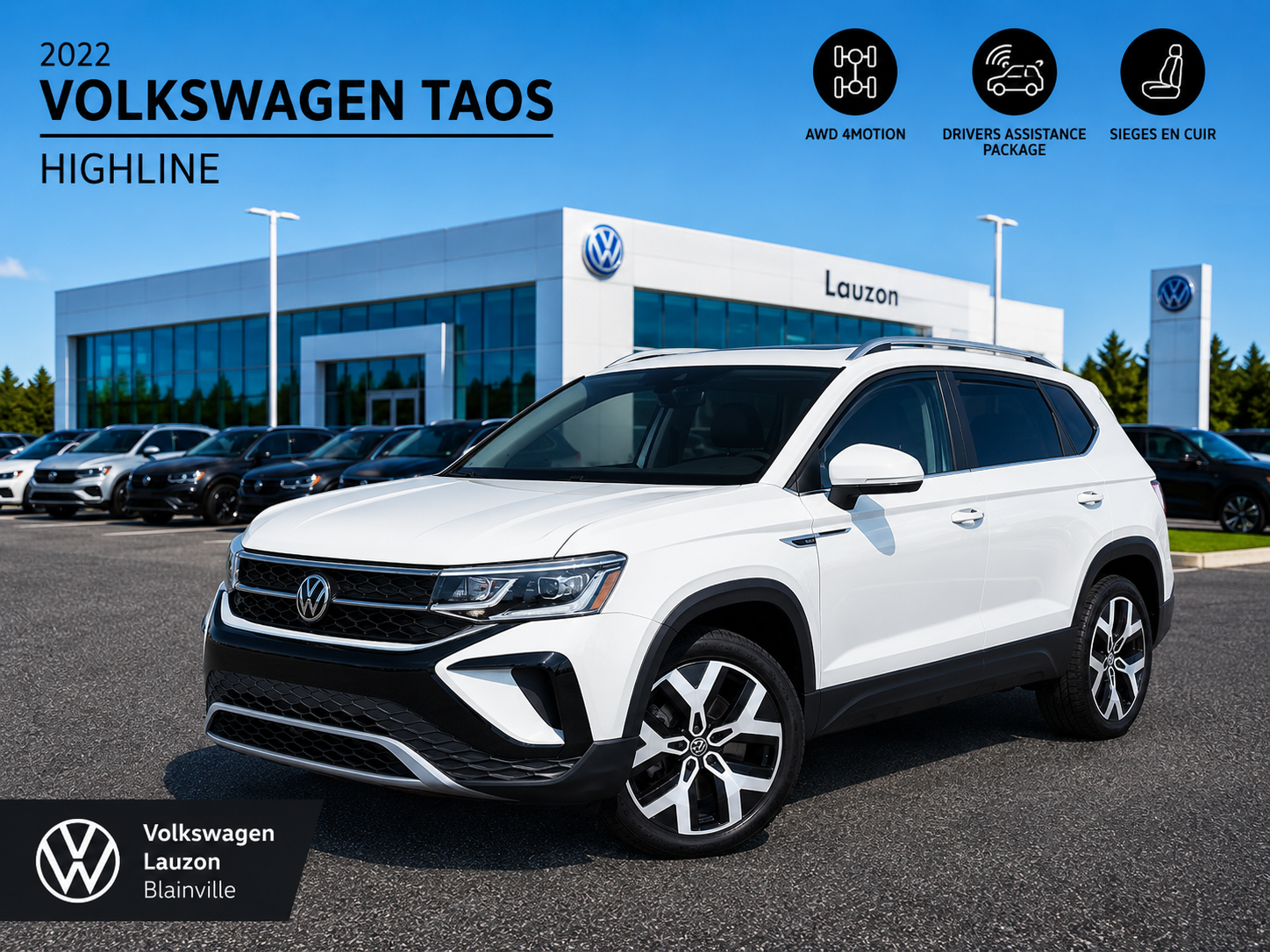 2022 Volkswagen Taos HIGHLINE+DRIVER ASSIST+CUIR