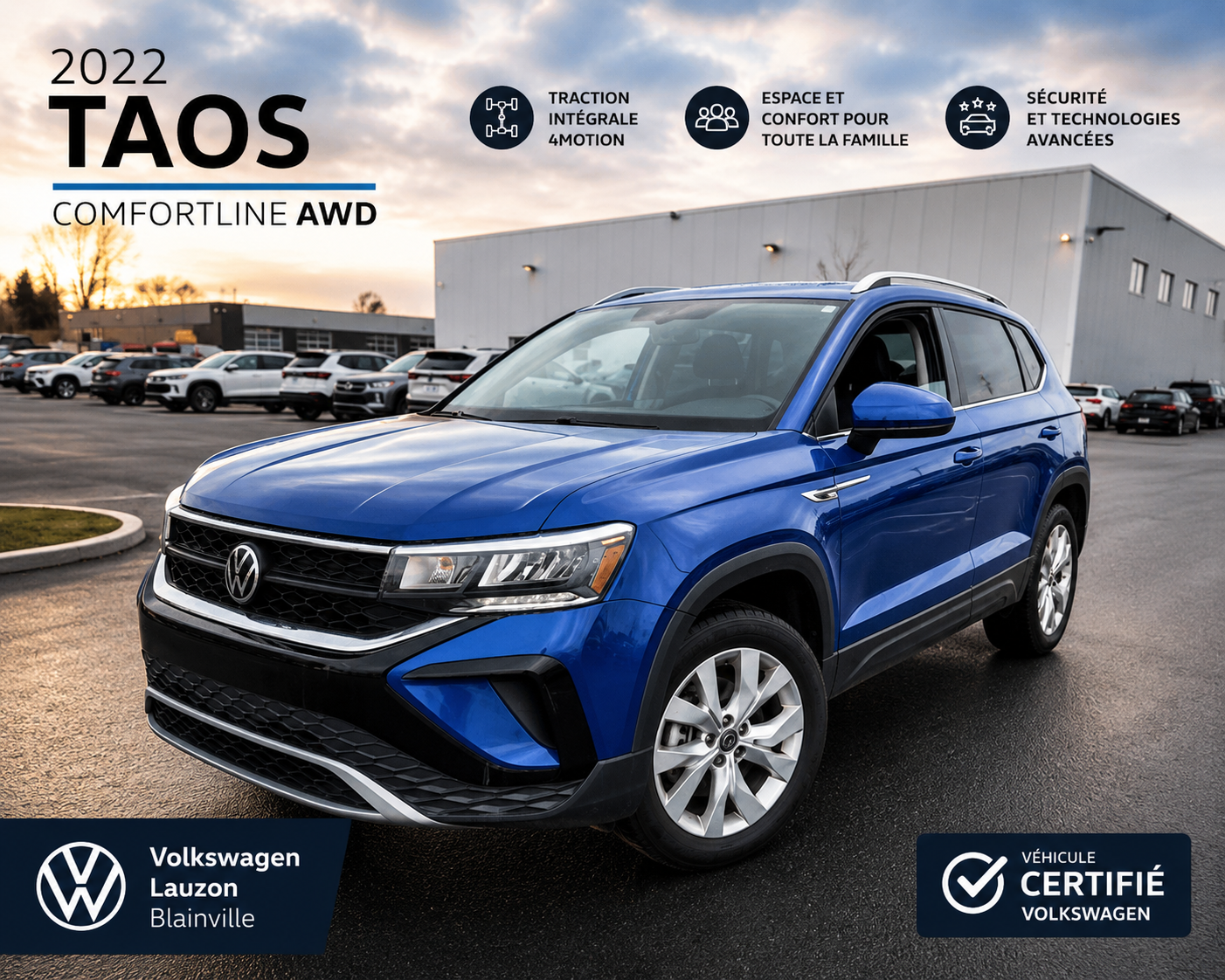 2022 Volkswagen Taos COMFORTLINE+TOIT PANO+AWD