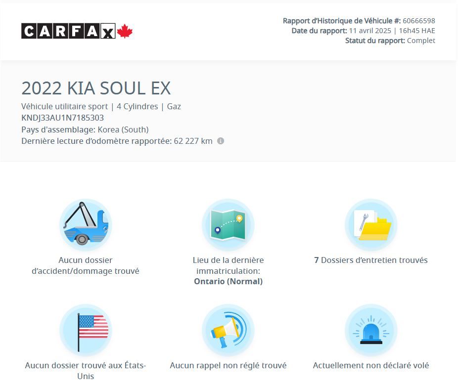 2022 Kia Soul EX | CARPLAY | CAMÉRA | BLUETOOTH | SUIVI DE VOIE EX | CARPLAY | CAMÉRA | BLUETOOTH | SUIVI DE VOIE