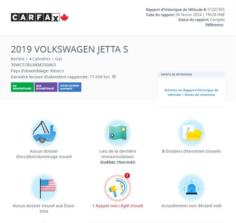 Volkswagen Jetta Comfortline AUTOMATIQUE | CARPLAY | CAMÉRA | +++ 2019 Comfortline AUTOMATIQUE | CARPLAY | CAMÉRA | +++